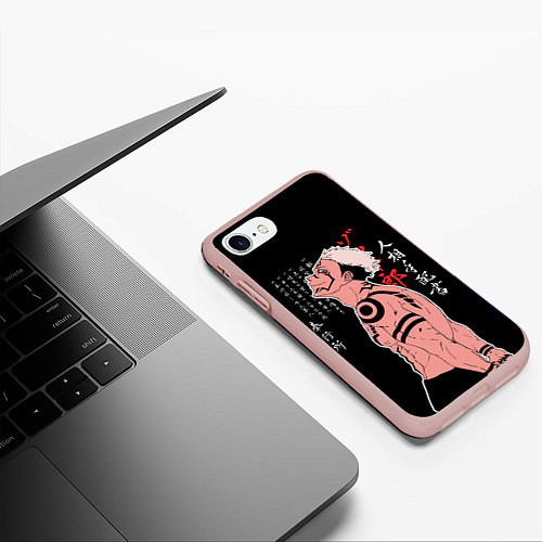 Чехол iPhone 7/8 матовый Суккуна - Магическая битва / 3D-Светло-розовый – фото 3