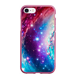 Чехол iPhone 7/8 матовый Удивительная вселенная, цвет: 3D-малиновый