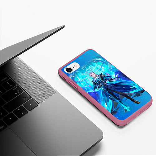 Чехол iPhone 7/8 матовый Нёвиллет Геншин Импакт / 3D-Малиновый – фото 3