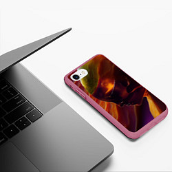 Чехол iPhone 7/8 матовый Ангел огня, цвет: 3D-малиновый — фото 2
