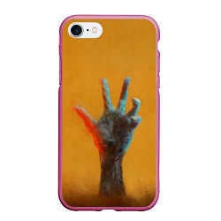 Чехол iPhone 7/8 матовый Рука зомби, цвет: 3D-малиновый