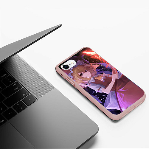 Чехол iPhone 7/8 матовый Touhou Project Flandre Scarlet / 3D-Светло-розовый – фото 3