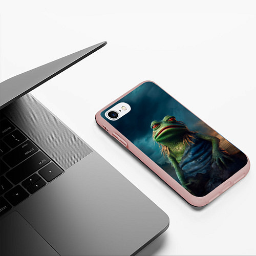 Чехол iPhone 7/8 матовый Уставший Пепе / 3D-Светло-розовый – фото 3