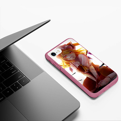 Чехол iPhone 7/8 матовый Touhou Project Flandre Scarlet Joy / 3D-Малиновый – фото 3