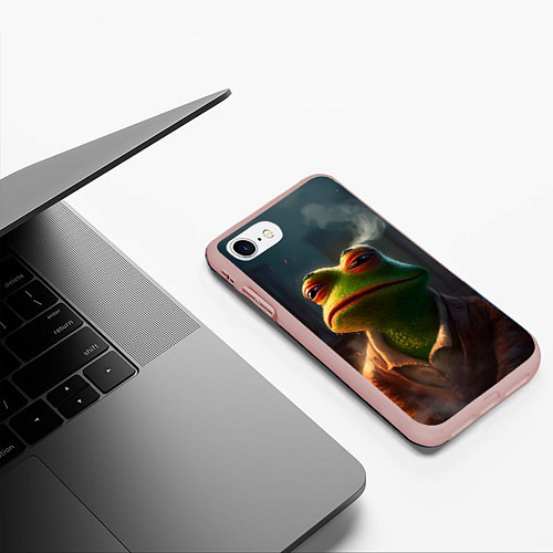 Чехол iPhone 7/8 матовый Frog Pepe / 3D-Светло-розовый – фото 3