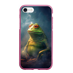 Чехол iPhone 7/8 матовый Пепе лягушка, цвет: 3D-малиновый
