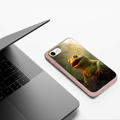 Чехол iPhone 7/8 матовый Удивленная Пепе / 3D-Светло-розовый – фото 3