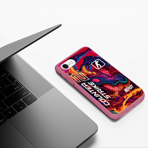 Чехол iPhone 7/8 матовый CS 2 hyper beast / 3D-Малиновый – фото 3