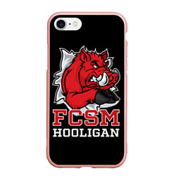 Чехол iPhone 7/8 матовый FCSM hooligan, цвет: 3D-светло-розовый