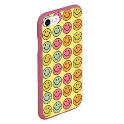 Чехол iPhone 7/8 матовый Smiley, цвет: 3D-малиновый — фото 2