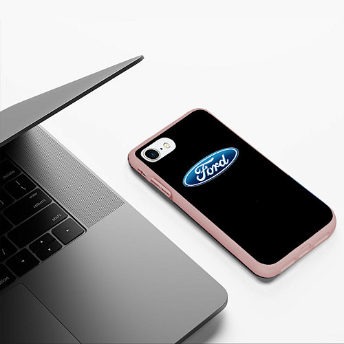 Чехол iPhone 7/8 матовый Ford sport auto / 3D-Светло-розовый – фото 3