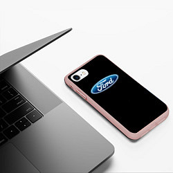 Чехол iPhone 7/8 матовый Ford sport auto, цвет: 3D-светло-розовый — фото 2