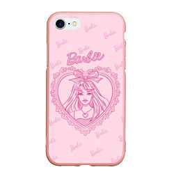 Чехол iPhone 7/8 матовый Ретро барби в рамке в форма сердца, цвет: 3D-светло-розовый