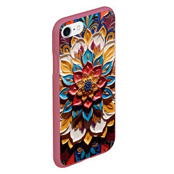 Чехол iPhone 7/8 матовый Цветок масляные краски, цвет: 3D-малиновый — фото 2