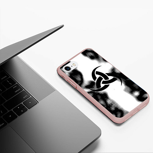 Чехол iPhone 7/8 матовый Скандинавский узор душа / 3D-Светло-розовый – фото 3