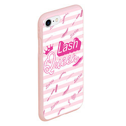 Чехол iPhone 7/8 матовый Lash queen - pink Barbie pattern, цвет: 3D-светло-розовый — фото 2