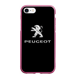 Чехол iPhone 7/8 матовый Peugeot sport car, цвет: 3D-малиновый