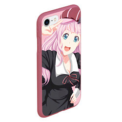 Чехол iPhone 7/8 матовый Kaguya sama wa Kokurasetai Чика Фудживара, цвет: 3D-малиновый — фото 2