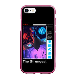 Чехол iPhone 7/8 матовый Сатору Годжо сильнейший, цвет: 3D-малиновый