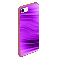 Чехол iPhone 7/8 матовый Розово фиолетовый абстрактный узор волны, цвет: 3D-малиновый — фото 2