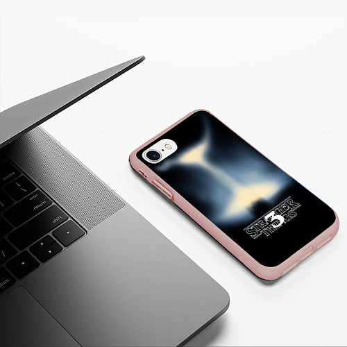 Чехол iPhone 7/8 матовый Загадочные события 3 / 3D-Светло-розовый – фото 3