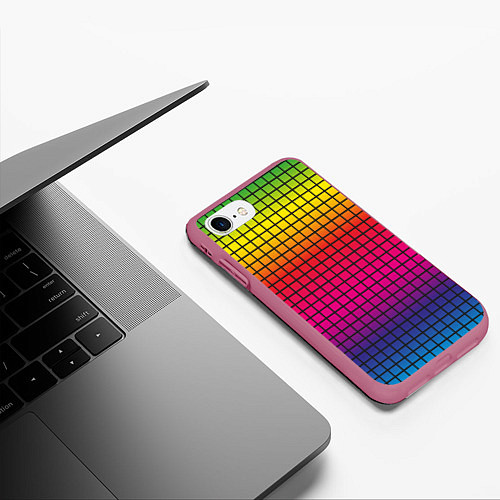 Чехол iPhone 7/8 матовый Палитра rgb / 3D-Малиновый – фото 3