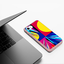 Чехол iPhone 7/8 матовый Pop art composition - neural network, цвет: 3D-светло-розовый — фото 2