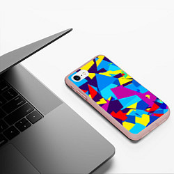 Чехол iPhone 7/8 матовый Полигональная композиция - поп-арт - нейросеть, цвет: 3D-светло-розовый — фото 2
