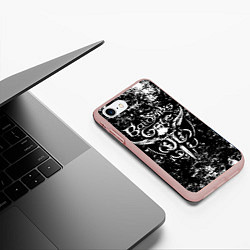 Чехол iPhone 7/8 матовый Baldurs gate 3 - black and white, цвет: 3D-светло-розовый — фото 2