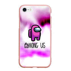 Чехол iPhone 7/8 матовый Among us game pink, цвет: 3D-светло-розовый