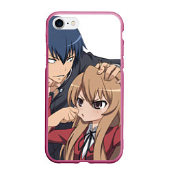 Чехол iPhone 7/8 матовый Toradora Тайга Рюдзи, цвет: 3D-малиновый