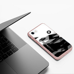 Чехол iPhone 7/8 матовый Bmw sport geometry, цвет: 3D-светло-розовый — фото 2
