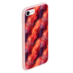Чехол iPhone 7/8 матовый Красный мех паттерн, цвет: 3D-светло-розовый — фото 2