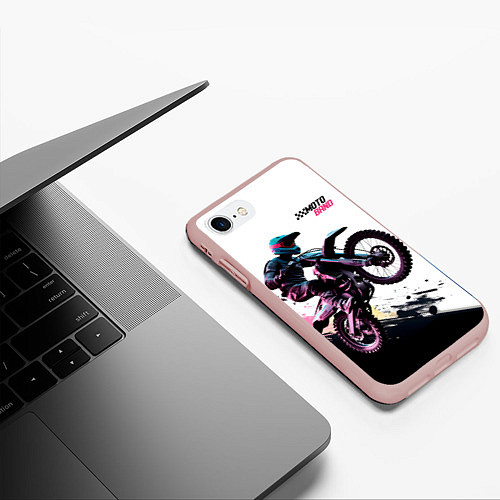 Чехол iPhone 7/8 матовый Moto band / 3D-Светло-розовый – фото 3