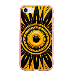 Чехол iPhone 7/8 матовый Желто-черный узор в африканском стиле, цвет: 3D-светло-розовый
