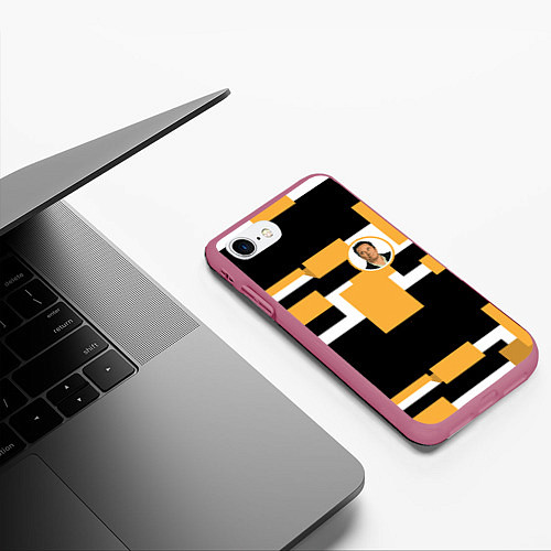 Чехол iPhone 7/8 матовый Илон идея / 3D-Малиновый – фото 3