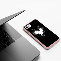 Чехол iPhone 7/8 матовый Burning heart, цвет: 3D-светло-розовый — фото 2