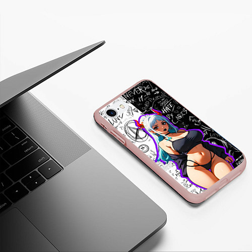 Чехол iPhone 7/8 матовый Ямато - One Piece / 3D-Светло-розовый – фото 3