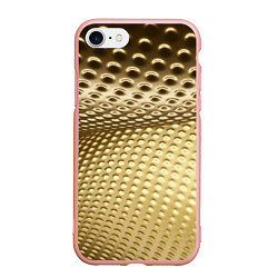Чехол iPhone 7/8 матовый Золотая сетка абстракция, цвет: 3D-светло-розовый