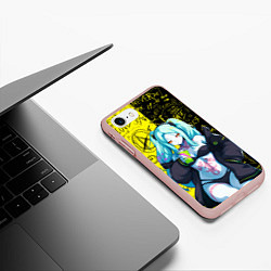 Чехол iPhone 7/8 матовый Это Ребекка - Киберпанк 2077, цвет: 3D-светло-розовый — фото 2