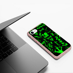 Чехол iPhone 7/8 матовый Berserk neon green, цвет: 3D-светло-розовый — фото 2