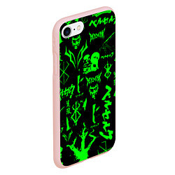 Чехол iPhone 7/8 матовый Berserk neon green, цвет: 3D-светло-розовый — фото 2