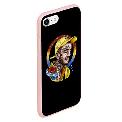Чехол iPhone 7/8 матовый Lil Peep music, цвет: 3D-светло-розовый — фото 2