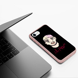 Чехол iPhone 7/8 матовый Lil Peep rap music, цвет: 3D-светло-розовый — фото 2