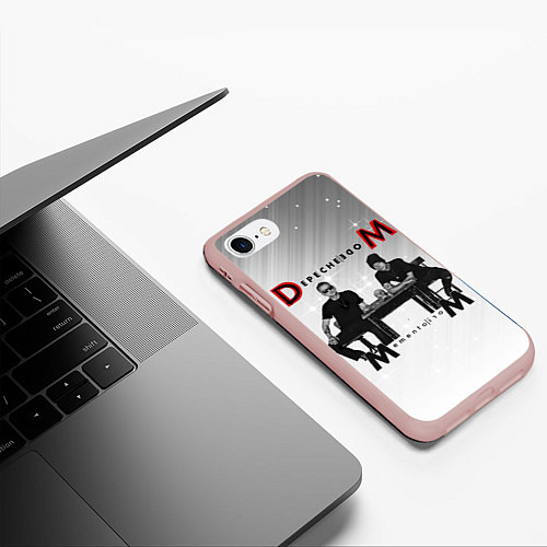 Чехол iPhone 7/8 матовый Depeche Mode - Mememto Mori Dave and Martin / 3D-Светло-розовый – фото 3