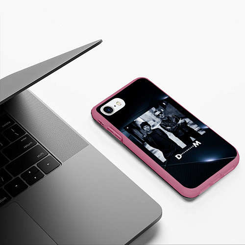 Чехол iPhone 7/8 матовый Depeche Mode - Мартин и Дэйв / 3D-Малиновый – фото 3