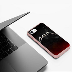 Чехол iPhone 7/8 матовый Мария в стиле Металлика - искры и огонь, цвет: 3D-светло-розовый — фото 2