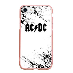 Чехол iPhone 7/8 матовый ACDC rock collection краски черепа, цвет: 3D-светло-розовый