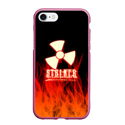 Чехол iPhone 7/8 матовый Stalker 2 flame, цвет: 3D-малиновый