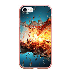 Чехол iPhone 7/8 матовый Взрыв плиты, цвет: 3D-светло-розовый